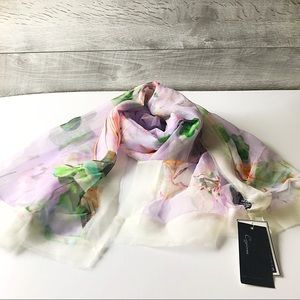 Cejon lilac floral chiffon oversized wrap scarf